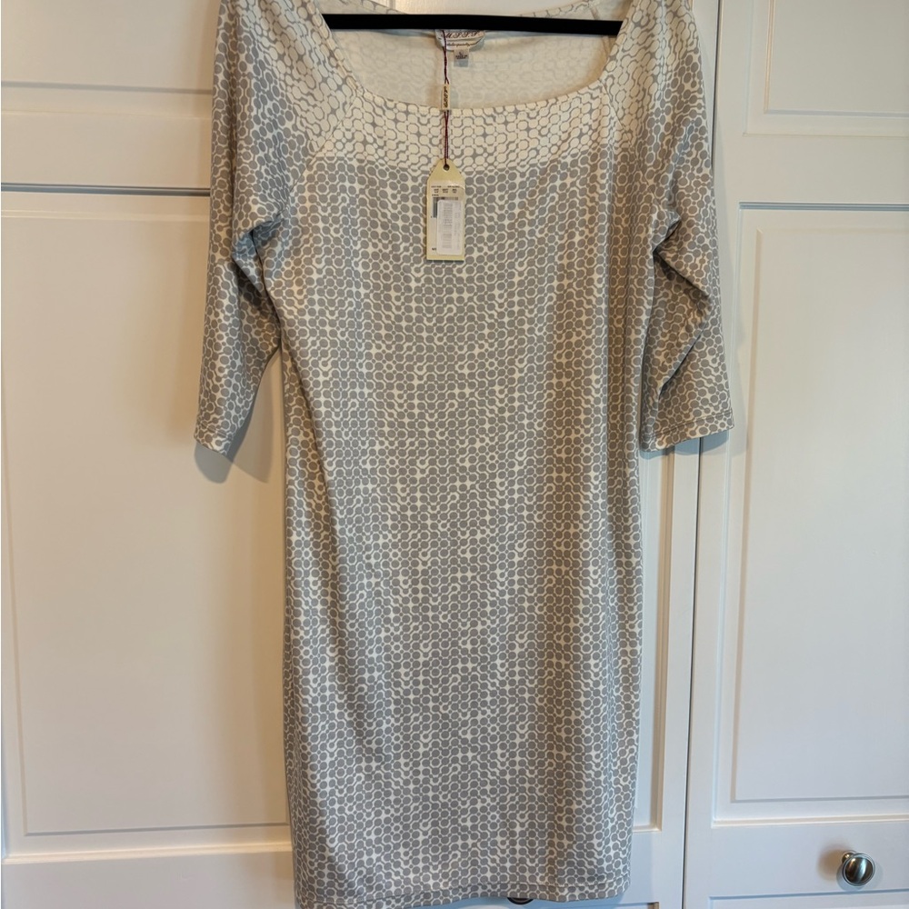 Chic Long Sleeve Gray Patterned Dress